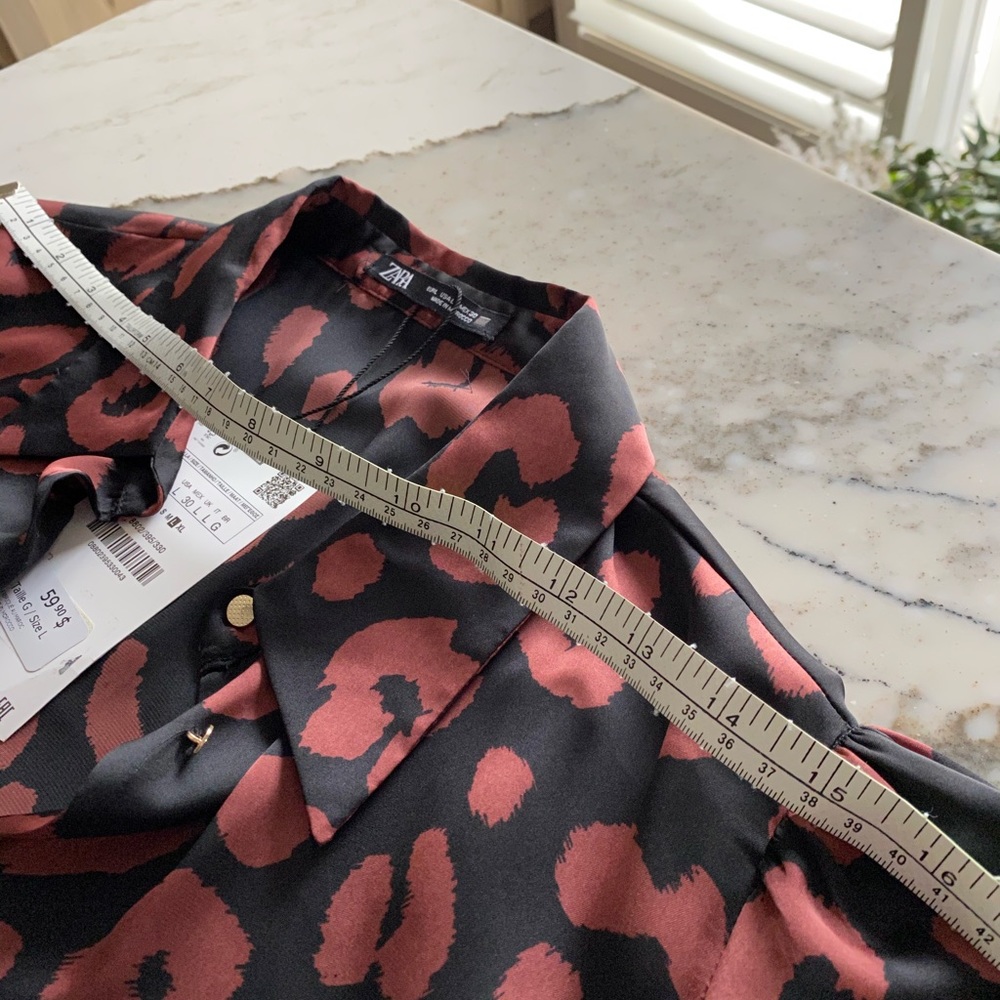 NWT Zara Printed Shirt Dress in Large - Picture 12 of 15